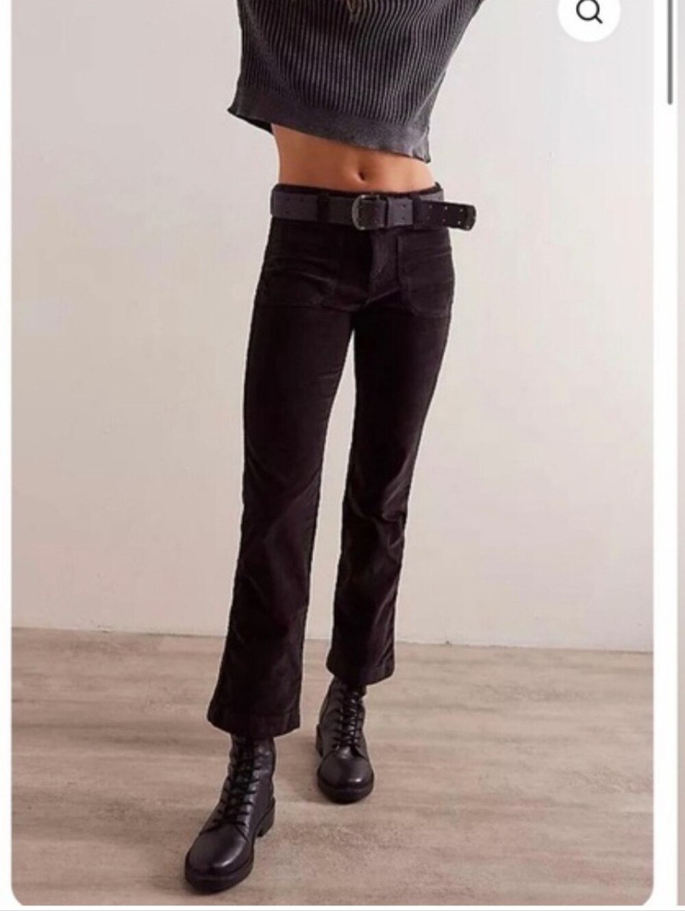 Free People Hight Time Kick Flare Leg Velvet Pants